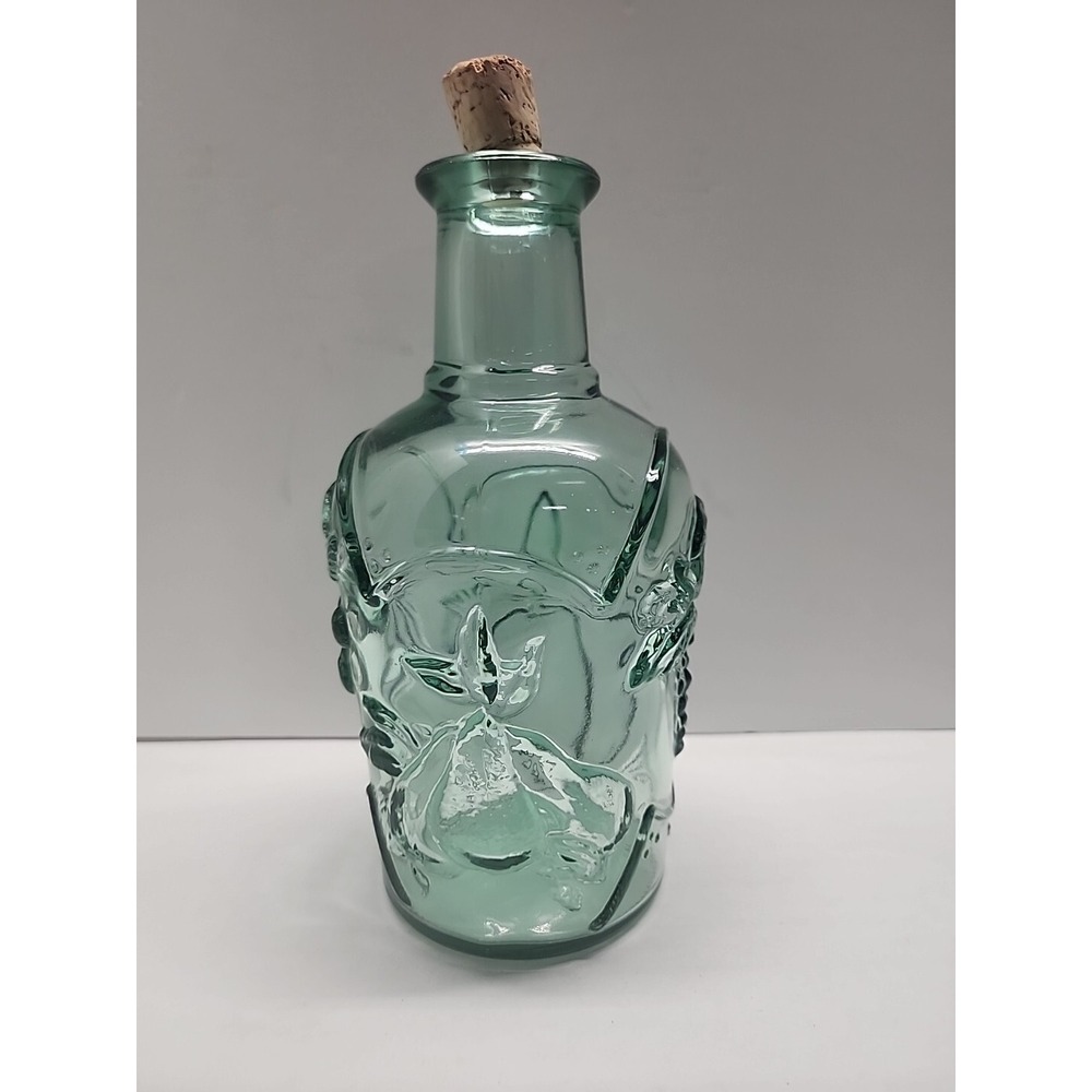 Vintage Libbey Sage Green Maple Leaf Glass Bottle Decanter‎ Made in Canada . 8" - Picture 2 of 5